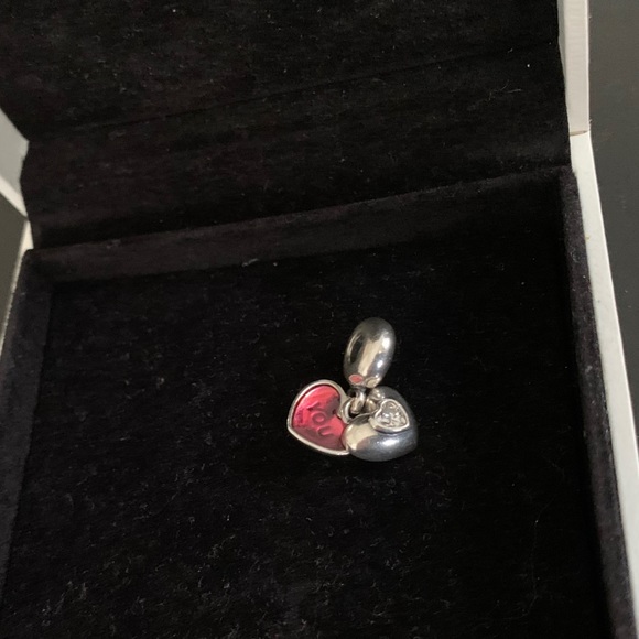 PANDORA You & Me Dangle Heart Charm - Picture 6 of 7